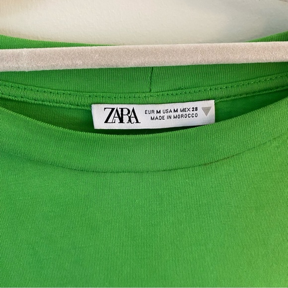 Zara Green Pleated Baby Doll Mini Dress - Picture 8 of 8